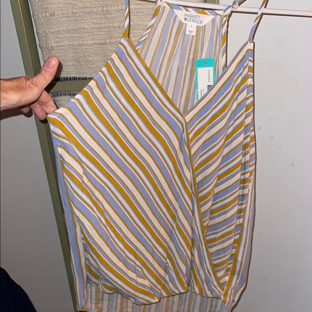 Market & Spruce Yellow and Blue Striped Cami